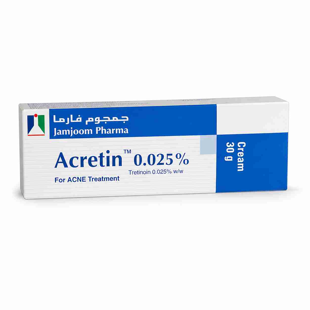 Applying Acretin Tretinoin Cream pea-sized amount for facial treatment