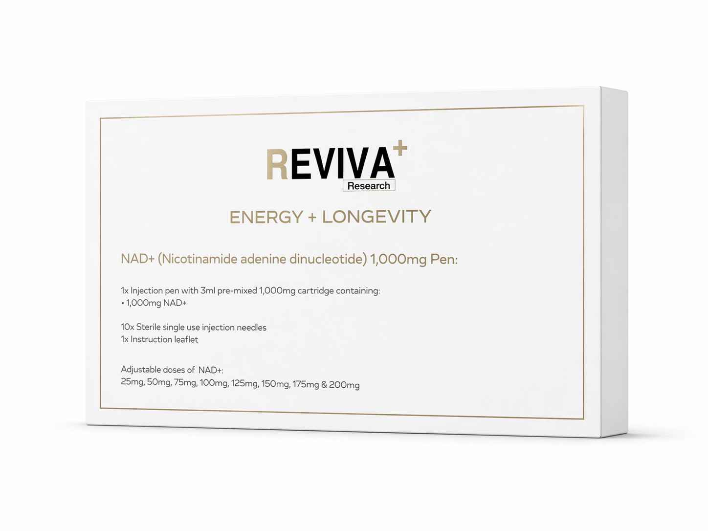 NAD+ 1,000mg Injection Pen – Energy + Longevity – Reviva Research - Image 3