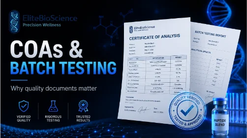 Research product quality COA and batch testing certificate of analysis document